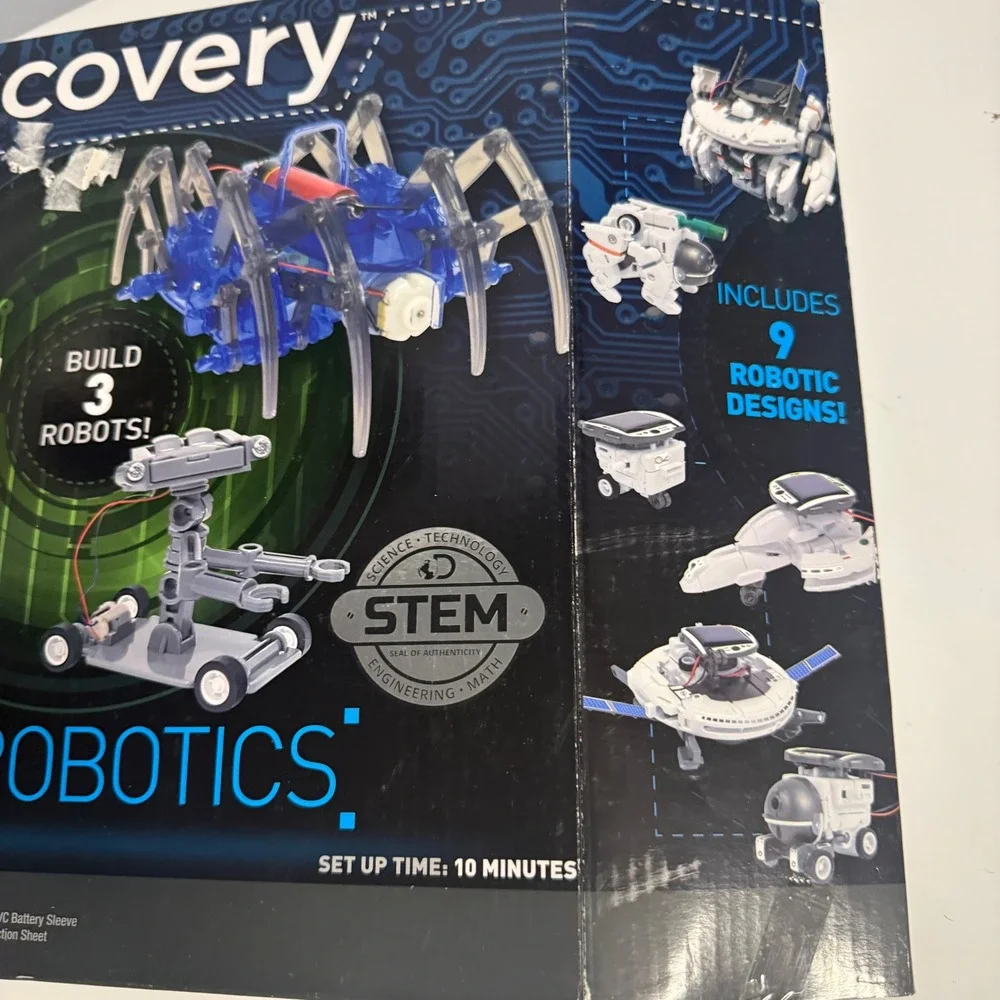 Discovery Kids Build Create Roboti STEM Kit 3 Robots 9 Designs Solar Salt Power